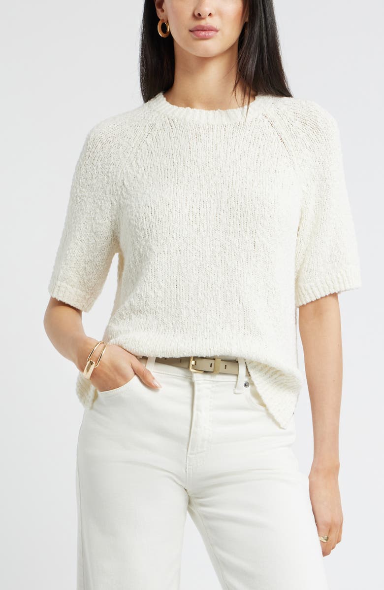 Nordstrom Raglan Sleeve Crewneck Sweater, Main, color, Ivory Tofu