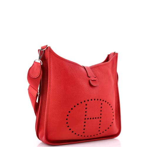 Pre-owned Hermes Hermes Evelyne Bag Gen Iii Clemence Gm In Red