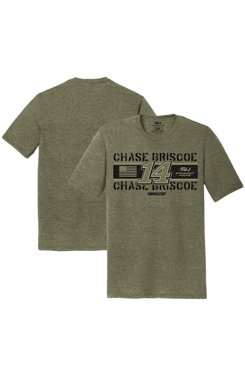 STEWART-HAAS RACING Men's Stewart-Haas Racing Team Collection  Green Chase Briscoe Flag Tri-Blend T-Shirt, Main, color, Green
