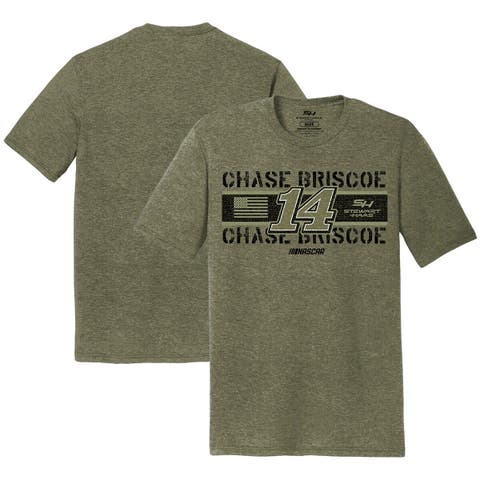 Men's Stewart-Haas Racing Team Collection  Green Chase Briscoe Flag Tri-Blend T-Shirt