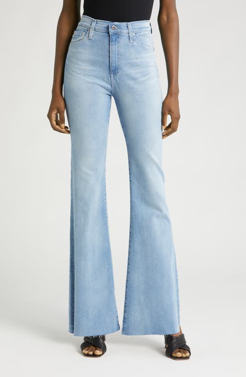 Madi High Waist Raw Hem Flare Jeans