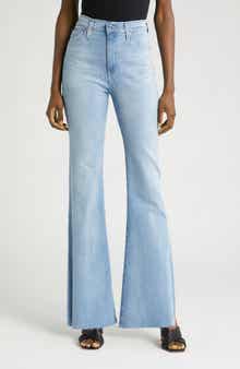 Madi High Waist Raw Hem Flare Jeans