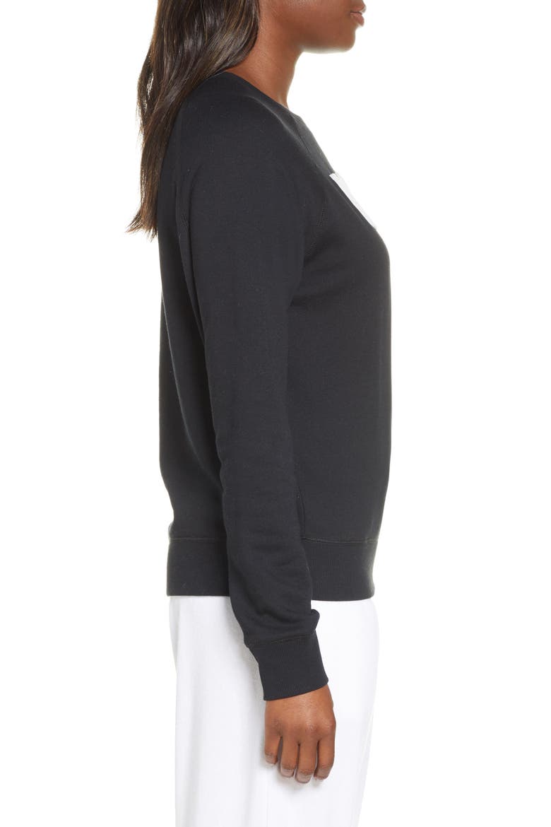 Fuzzy Logo Sweatshirt, Alternate, color, BLACK