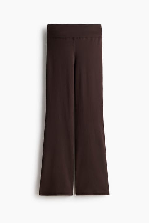 Flared Brushed Jersey Trousers