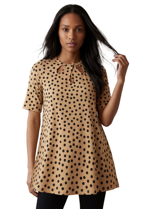 Stretch Knit Cutout Swing Tunic