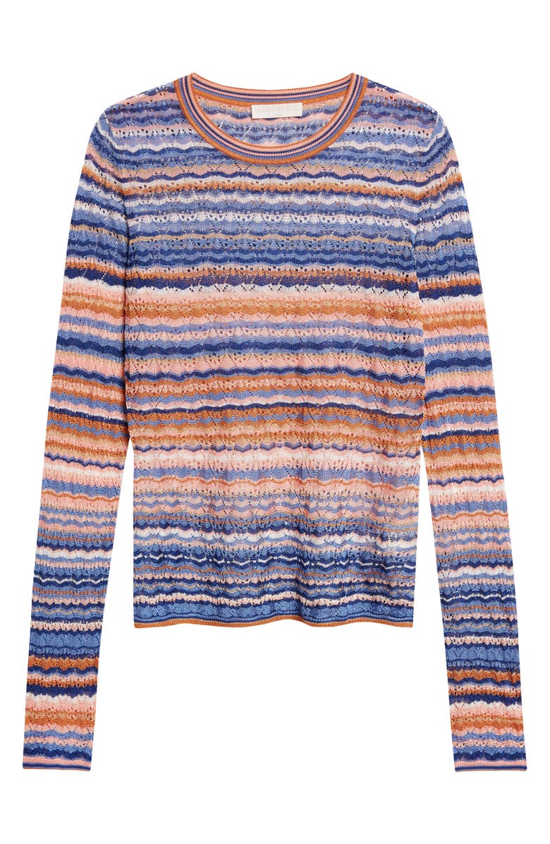 Ulla Johnson Lunaire Pointelle Stripe Knit Top, Main, color, Sunset