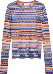 Ulla Johnson Lunaire Pointelle Stripe Knit Top
