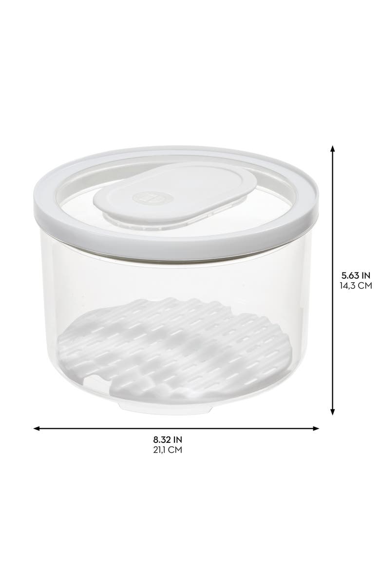 iDesign Round Produce Bin with Drainage Tray and Lid - Set of 4 - Clear, Alternate, color, Clear