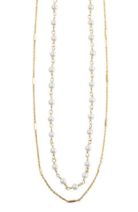 Layered Freshwater Pearl Station Necklace