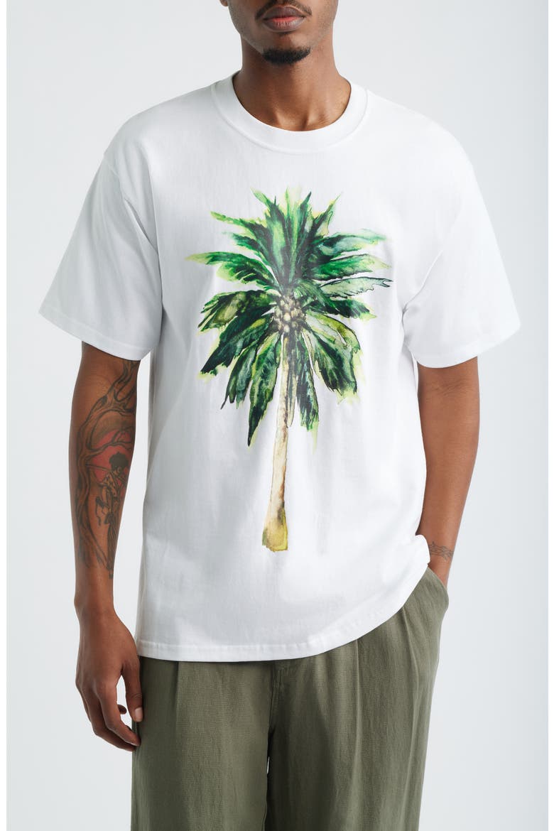 Palm Graphic T-Shirt, Main, color, WHITE