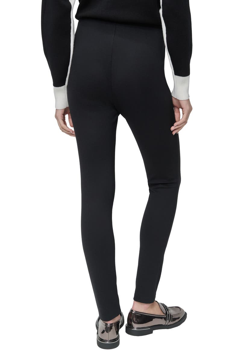 Exposed Zip Hem Ponte Pants, Alternate, color, BLACK