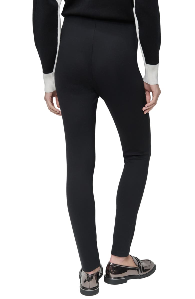 DKNY Exposed Zip Hem Ponte Pants, Alternate, color, Black