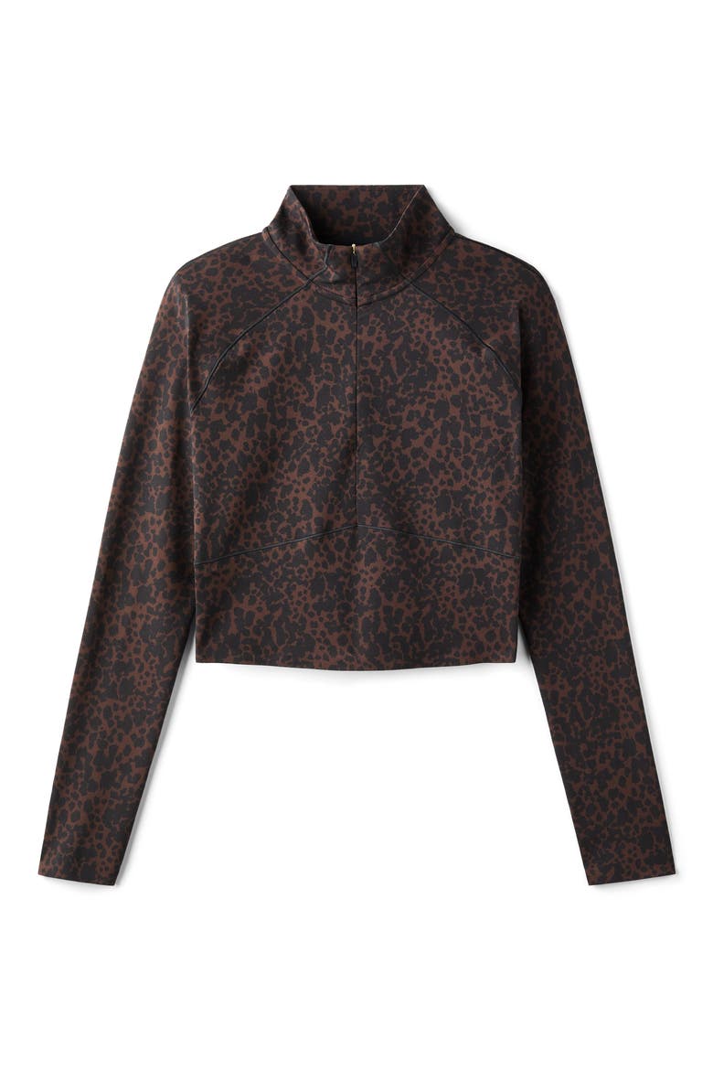 Revive Leopard Quarter Zip Top, Alternate, color, JAVA LEOPARD