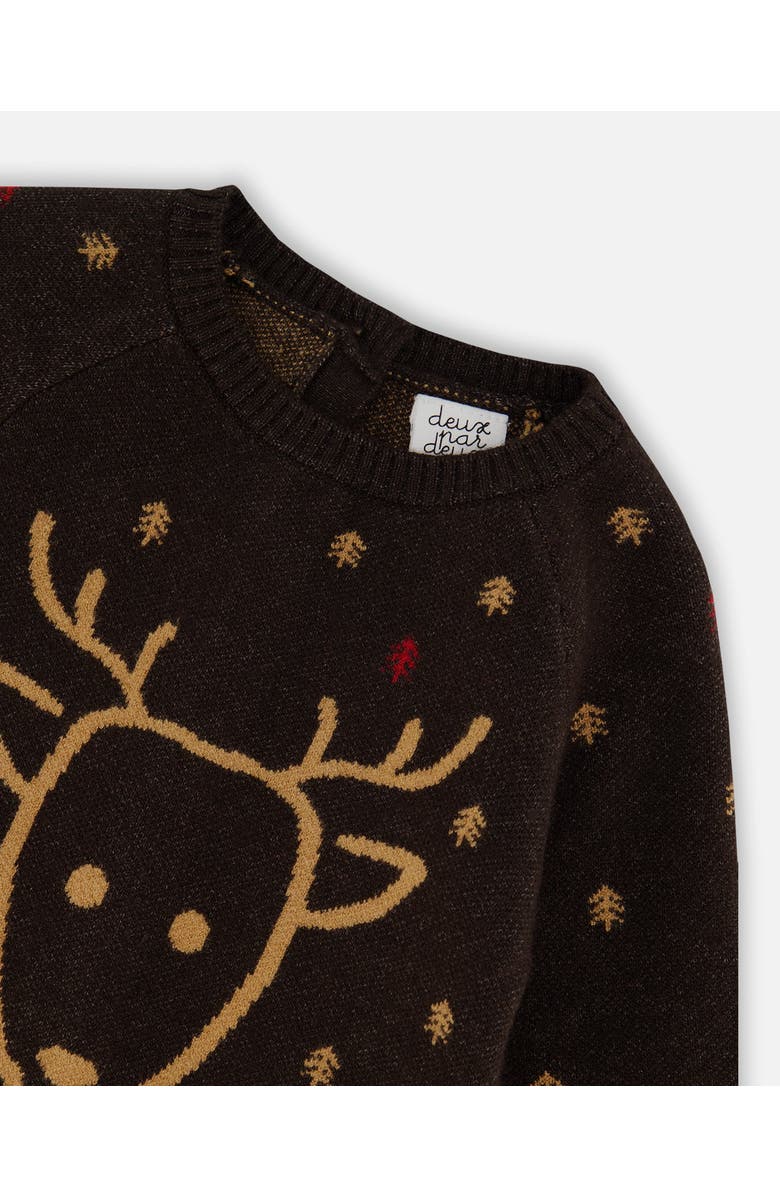 Deux par Deux Baby Boy's Knitted Jumpsuit With Intarsia Reindeer, Alternate, color,