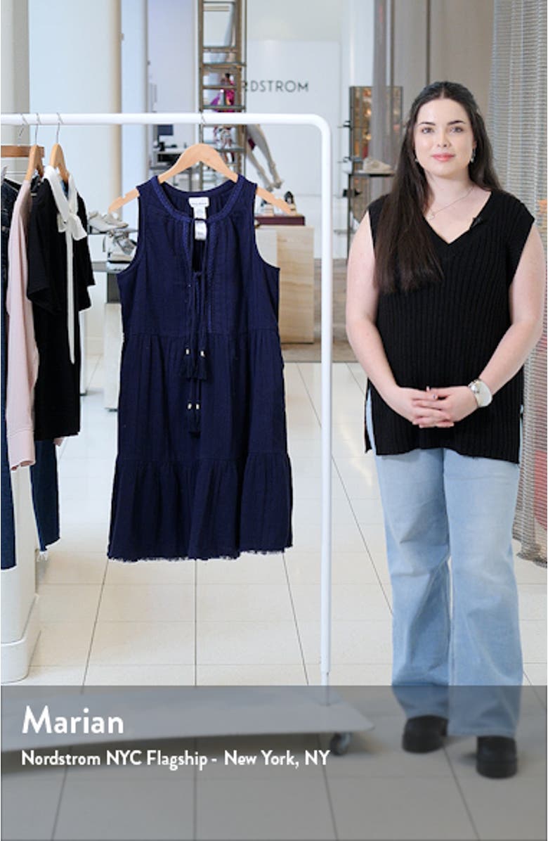 Mykonos Tassel Accent Cotton Gauze Cover-Up Dress, sales video thumbnail