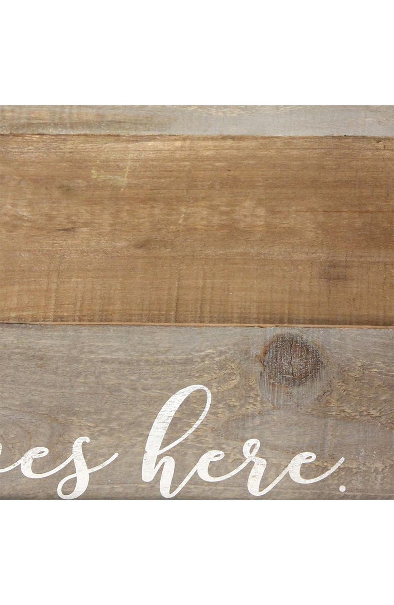 STRATTON HOME DECOR Natural Wood/White "Love Lives Here" Wood Tray, Alternate, color, 