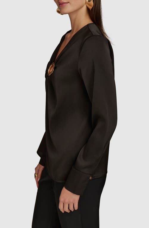 Shop Donna Karan New York Hardware Cutout Popover Shirt In Black