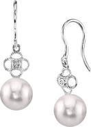 The Pearl Source Akoya Pearl & Diamond Lacy Earrings