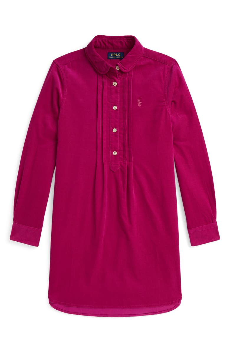Polo Ralph Lauren Kids' Pintuck Cotton Corduroy Dress, Main, color, Preppy Pink