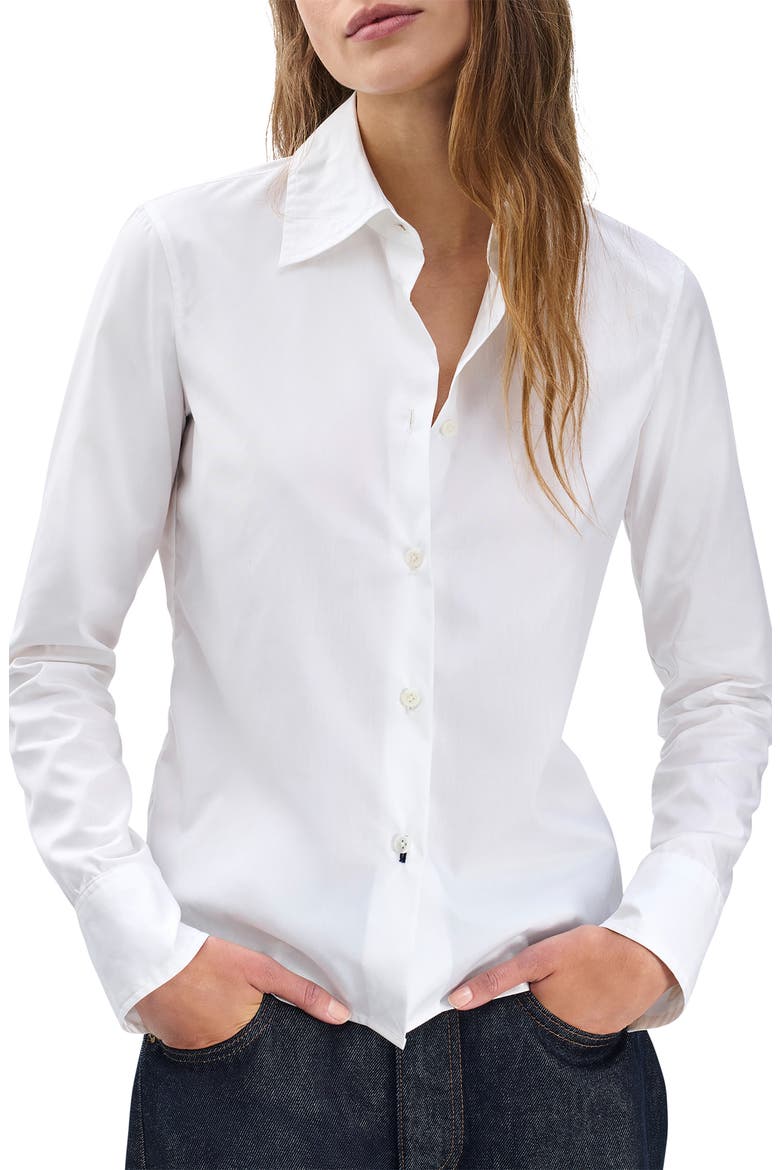 Dayton Cotton Poplin Button-Up Shirt, Main, color, WHITE