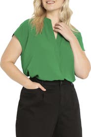 ELOQUII Notch Collar Blouse