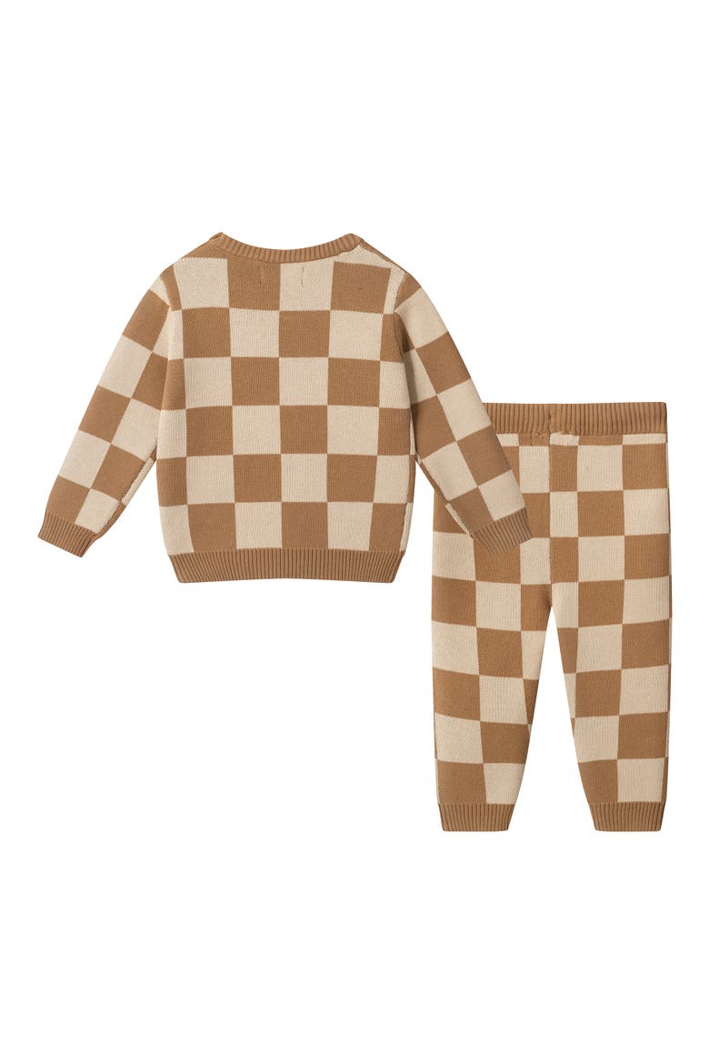 Halloween Checkered Sweater and Pants Set, Alternate, color, BROWN TURKEY