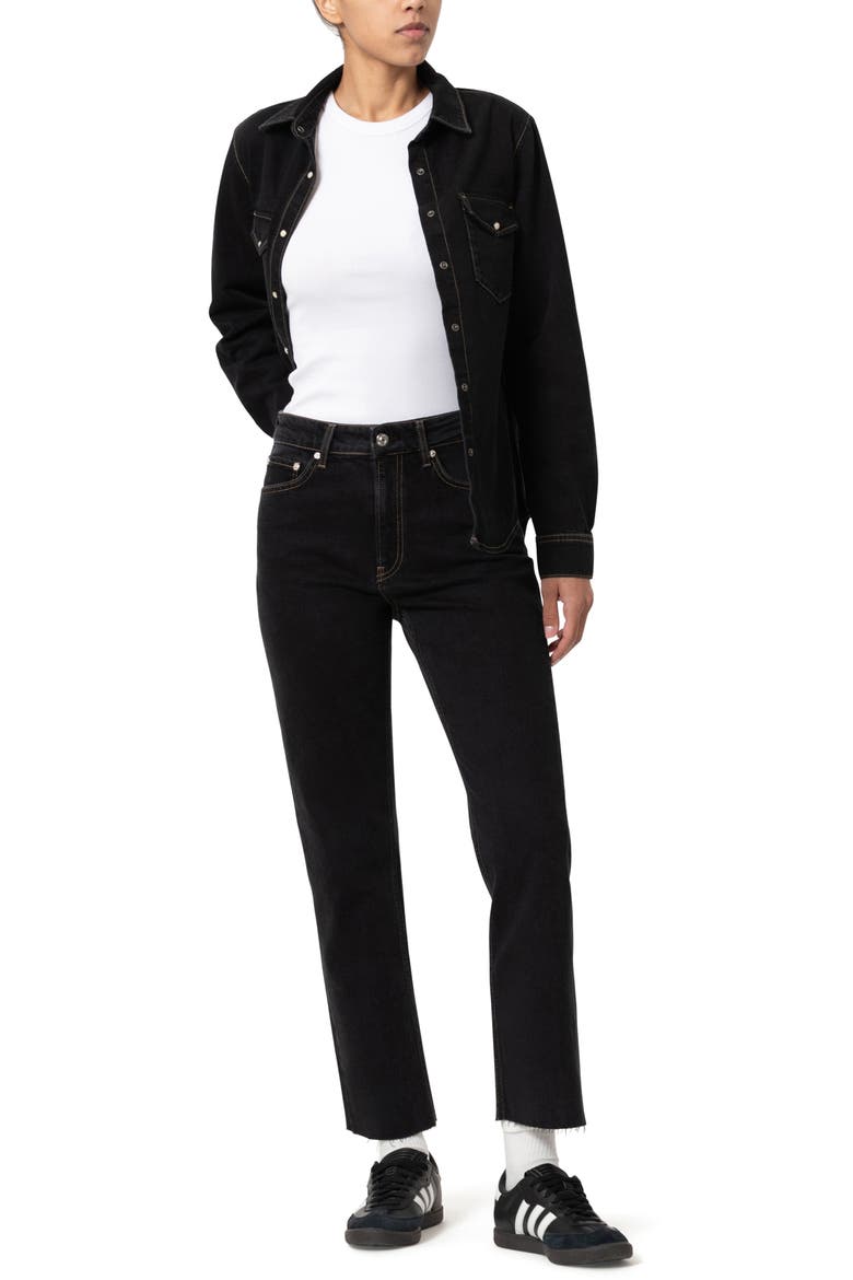 New York High Waist Straight Leg Jeans, Alternate, color, DEEP SMOKE CLASSIC BLUE