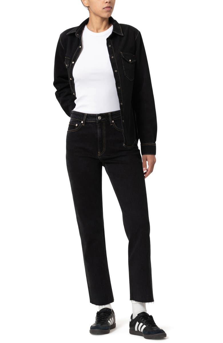 Mavi Jeans New York High Waist Straight Leg Jeans, Alternate, color, Deep Smoke Classic Blue