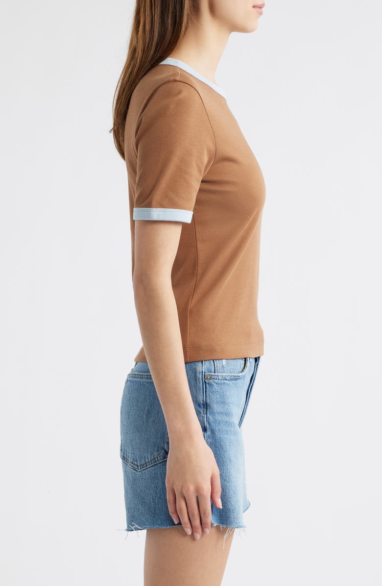 rag & bone Mia Cotton Ringer T-Shirt, Alternate, color, Brown Multi