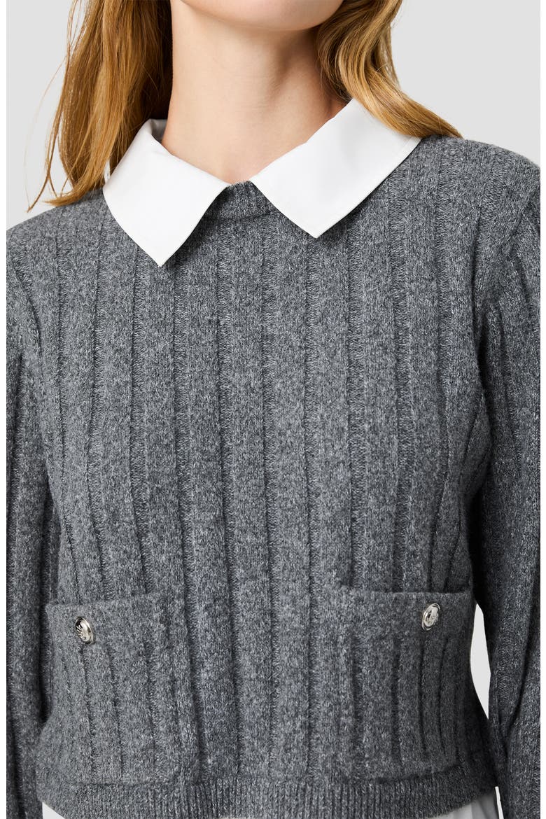 Aleyna Collared Pullover Sweater, Alternate, color, STONE HEATHER GREY
