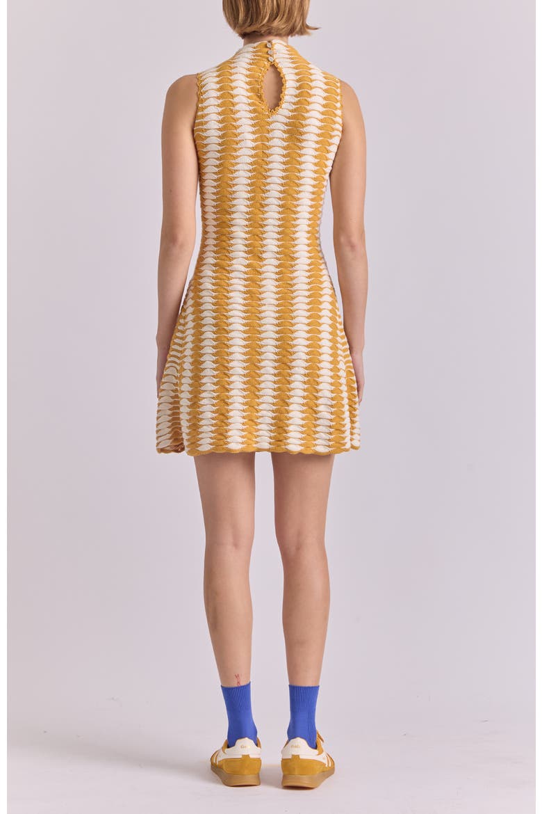 Monte Slip-on Mock Neck Knit Mini Dress, Alternate, color, Yellow White