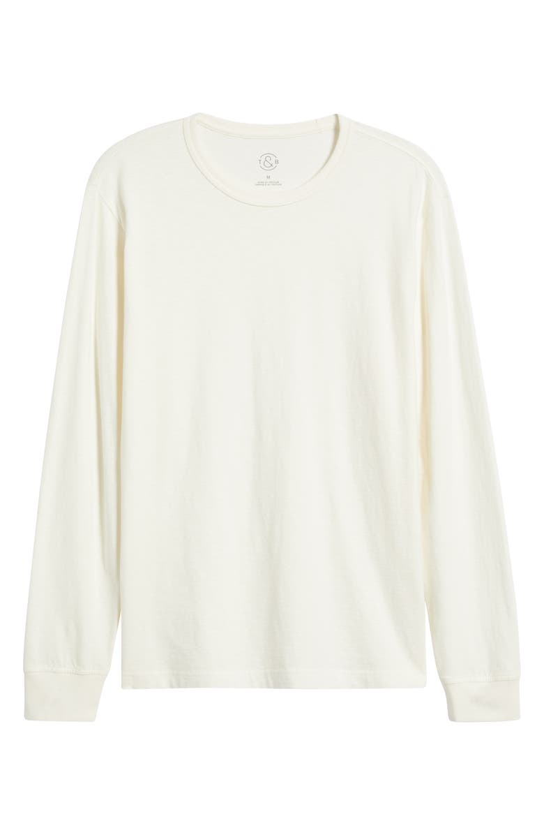 Treasure & Bond Long Sleeve Slub Cotton Crewneck T-Shirt, Alternate, color, Ivory Egret
