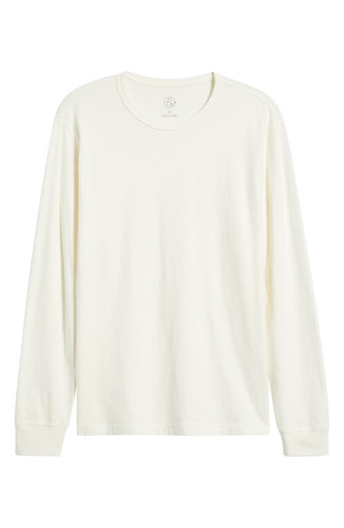 Treasure & Bond Long Sleeve Slub Silk Crewneck T-shirt In Brown