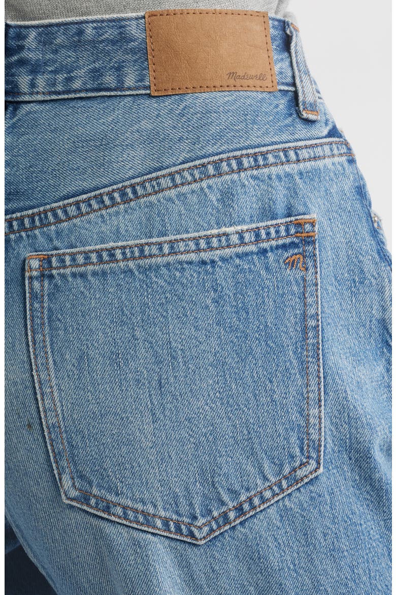 The Darted Barrel Leg Jeans: Raw Hem Edition, Alternate, color, HAZLETON WASH