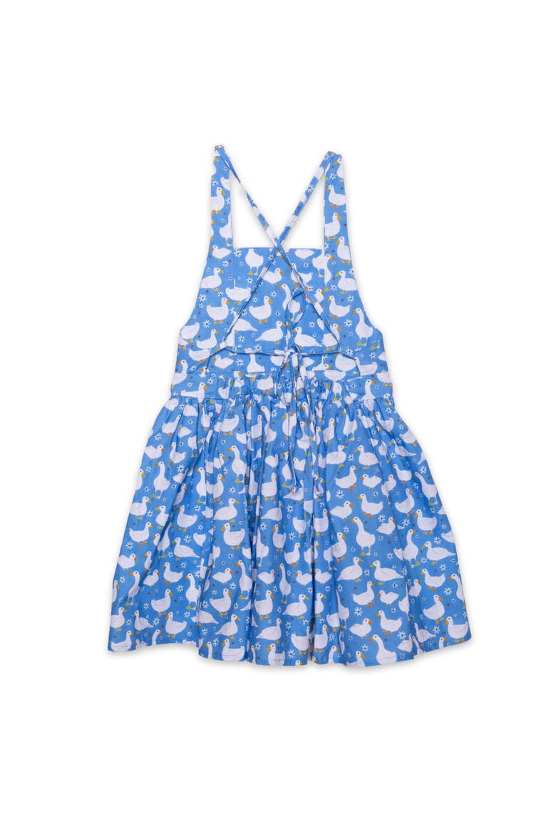 Girls Tie Back Dress, Alternate, color, Blue Ducks