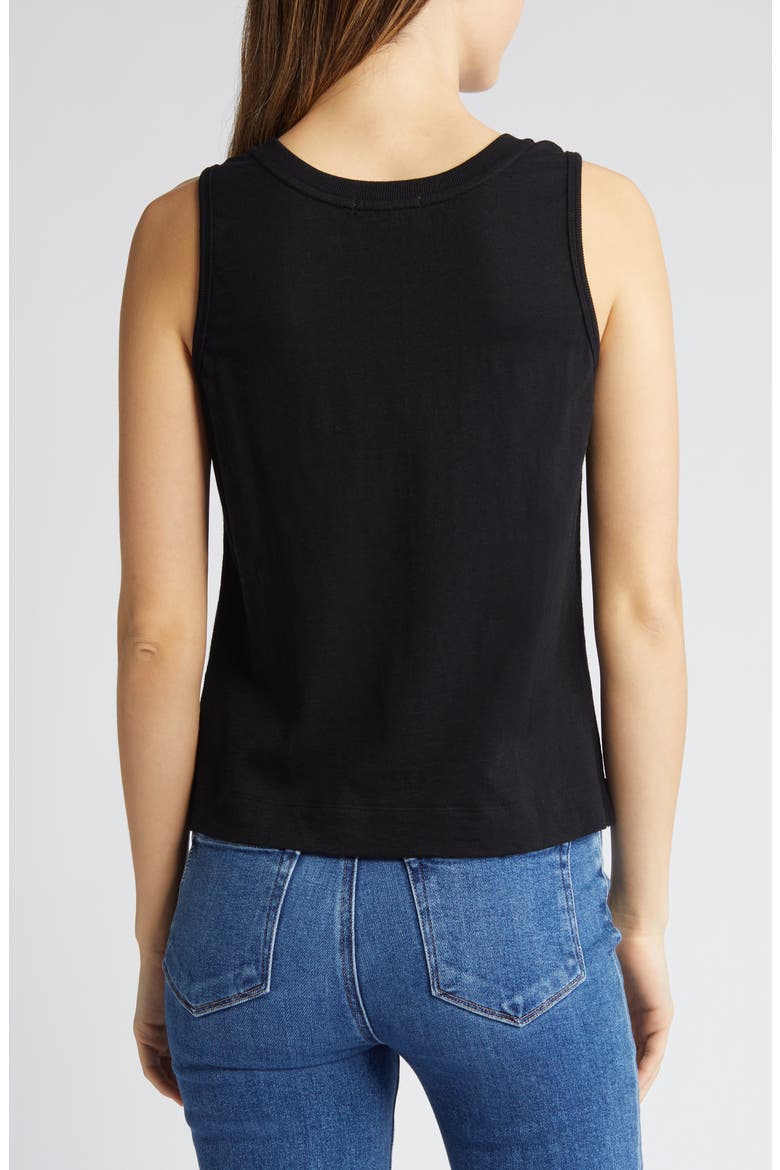 Notched Sleeveless Tank (Nordstrom Exclusive), Alternate, color, BLACK