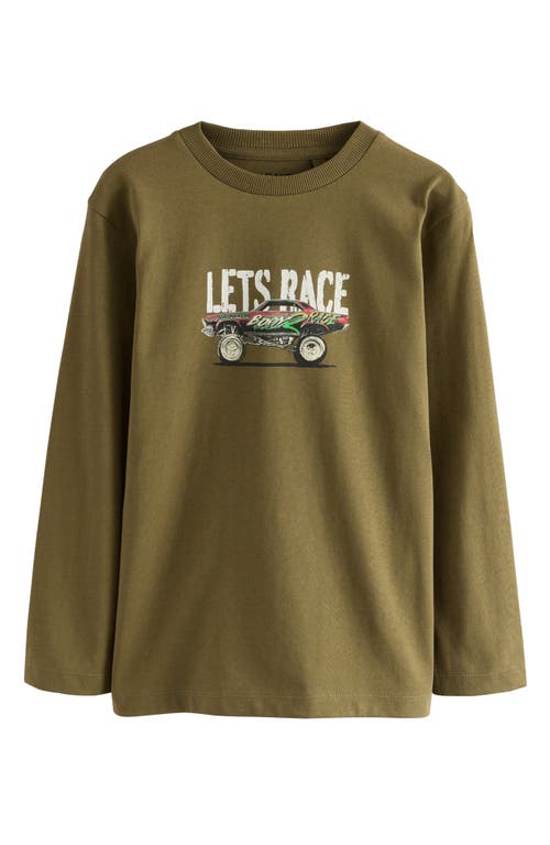 Next Kids' Let's Race Cotton Graphic T-shirt In Gray