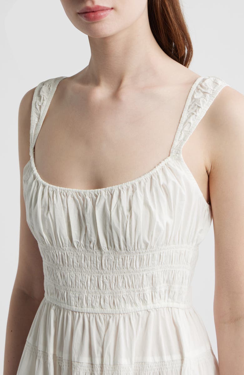 DÔEN Clover Organic Cotton Poplin Tiered Sundress, Alternate, color, Salt