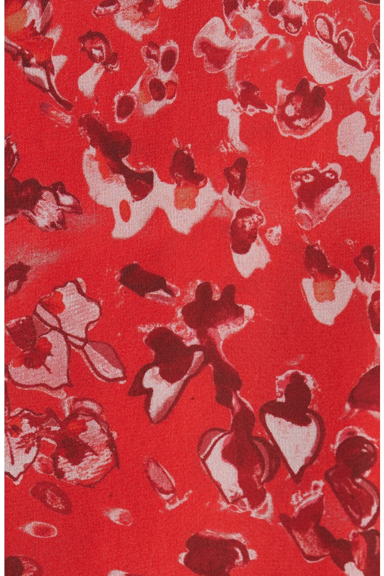 Print Ruffle Dress, Alternate, color, RED