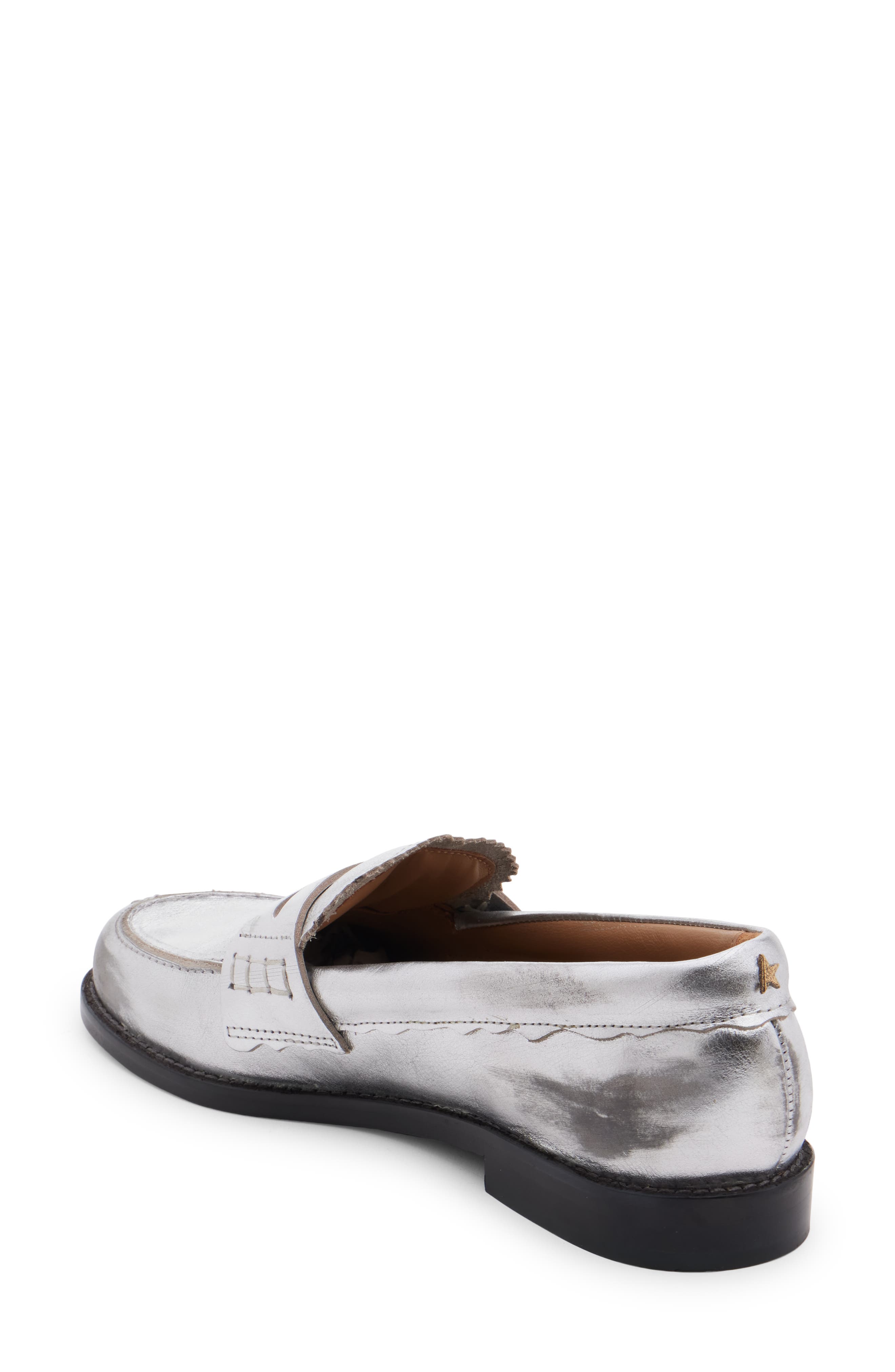 Golden Goose Jerry Penny Loafer, Alternate, color, Silver