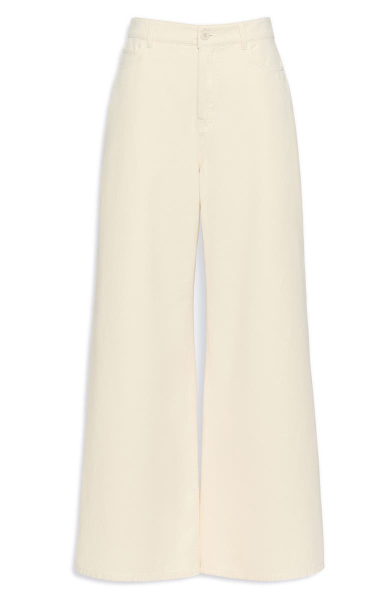 Weekend Max Mara Canneti Wide Leg Cotton Pants, Alternate, color, Ecru
