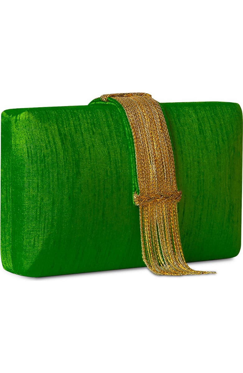 Simitri Fringe Clutch, Alternate, color, Moss