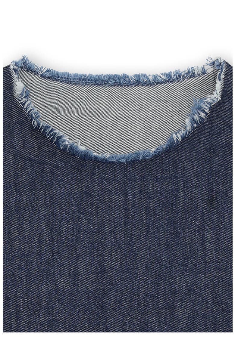 Fringed Oversize T-Shirt Dress, Alternate, color, Indigo Rinse
