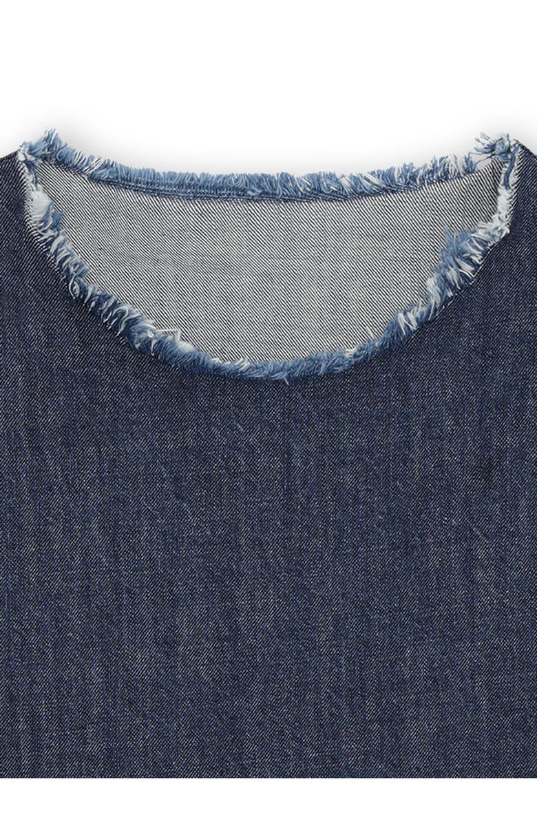 Fortela Fringed Oversize T-Shirt Dress, Alternate, color, Indigo Rinse