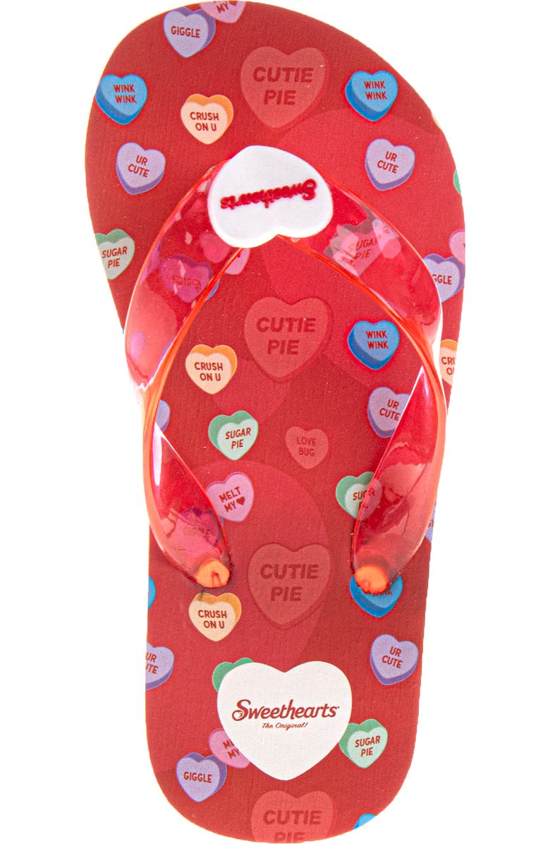 SweetHearts Flip Flops, Alternate, color, Red