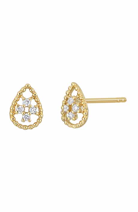 Bony Levy Mykonos Diamond Teardrop Stud Earrings