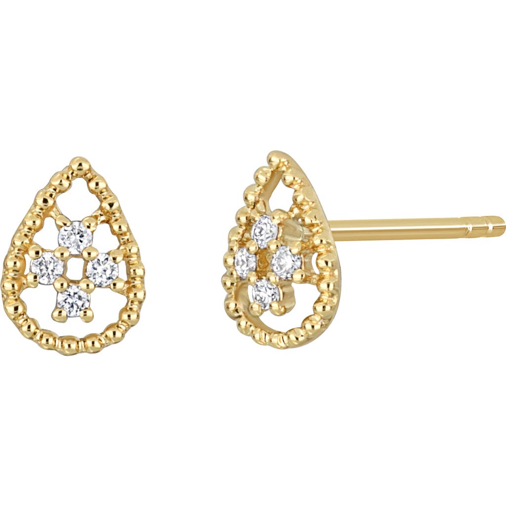 Bony Levy Mykonos Diamond Teardrop Stud Earrings In 18k Yellow Gold