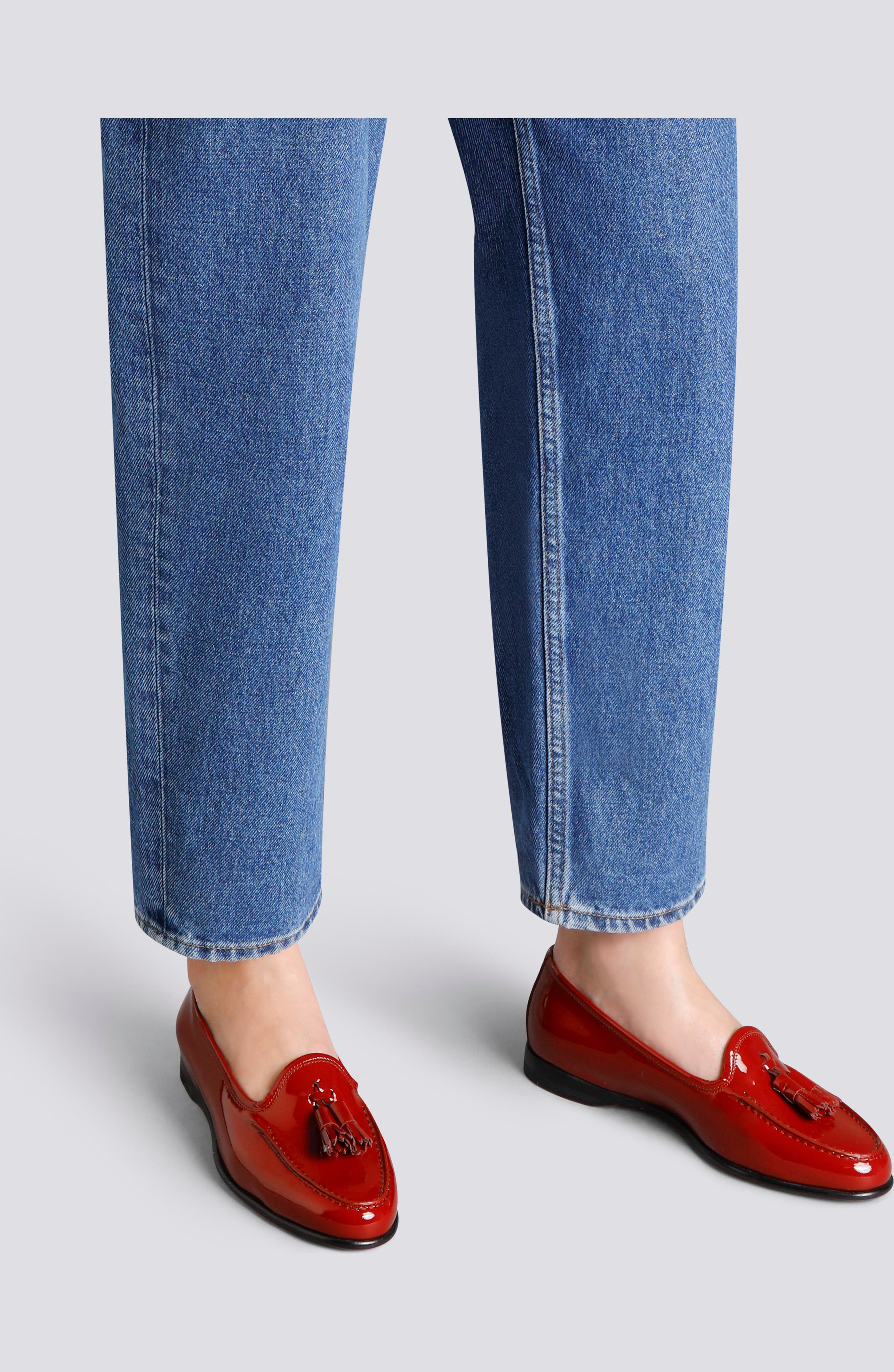 Santoni Women's Andrea Red Patent Tassel Loafer, Alternate, color, 