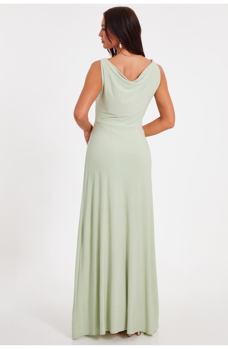 QUIZ Reversible ITY Cowl Maxi Dress, Alternate, color, Sage