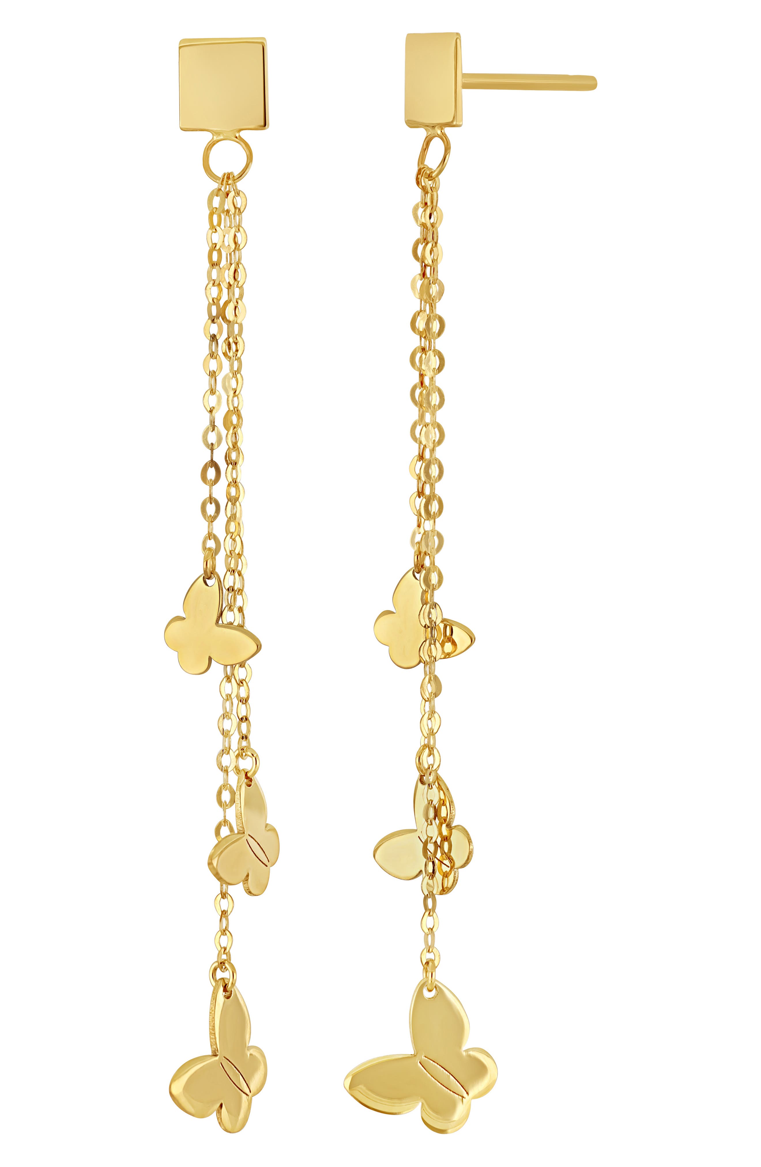 Bony Levy 14K Gold Butterfly Chain Drop Earrings